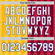 Load image into Gallery viewer, Custom Red White Yellow-Royal Spain Stripe Splash Performance T-Shirt