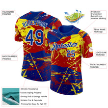 Charger l'image dans la galerie, Custom Royal Red Yellow-White Spain Splash Performance T-Shirt