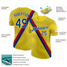 Загрузить изображение в средство просмотра галереи, Custom Yellow Royal Red-White Spain Wave Stripe Performance T-Shirt