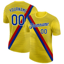 Загрузить изображение в средство просмотра галереи, Custom Yellow Royal Red-White Spain Wave Stripe Performance T-Shirt