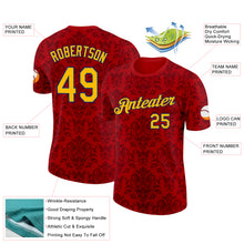 Laden Sie das Bild in den Galerie-Viewer, Custom Red Gold-Royal Spain Floral Damask Performance T-Shirt