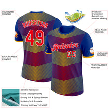 Charger l'image dans la galerie, Custom Royal Fire Red Yellow-White Cape Verde Stripe Star Performance T-Shirt