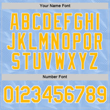 Load image into Gallery viewer, Custom Light Blue Gold-White Uruguay Geometric Performance T-Shirt