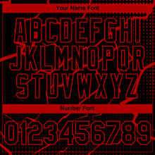 Charger l'image dans la galerie, Custom Black Red 3D Pattern Design Lightning Polka Dot Authentic Baseball Jersey