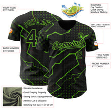 Load image into Gallery viewer, Custom Black Aurora Green 3D Pattern Design Lightning Polka Dot Authentic Baseball Jersey