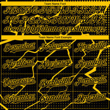 Laden Sie das Bild in den Galerie-Viewer, Custom Black Yellow 3D Pattern Design Lightning Polka Dot Authentic Baseball Jersey