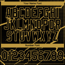 Load image into Gallery viewer, Custom Black Old Gold 3D Pattern Design Lightning Polka Dot Authentic Baseball Jersey
