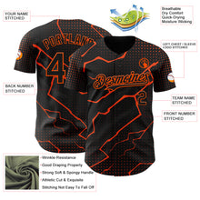 Load image into Gallery viewer, Custom Black Orange 3D Pattern Design Lightning Polka Dot Authentic Baseball Jersey