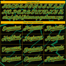 Load image into Gallery viewer, Custom Black Kelly Green-Gold 3D Pattern Design Lightning Polka Dot Authentic Baseball Jersey