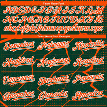 Load image into Gallery viewer, Custom Green Orange-White 3D Pattern Design Lightning Polka Dot Authentic Baseball Jersey