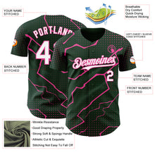 Load image into Gallery viewer, Custom Green White-Pink 3D Pattern Design Lightning Polka Dot Authentic Baseball Jersey