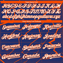 Load image into Gallery viewer, Custom Royal Orange-White 3D Pattern Design Lightning Polka Dot Authentic Baseball Jersey