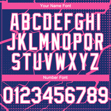 Load image into Gallery viewer, Custom Royal White-Pink 3D Pattern Design Lightning Polka Dot Authentic Baseball Jersey