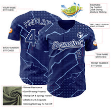 Charger l'image dans la galerie, Custom Royal Light Blue-White 3D Pattern Design Lightning Polka Dot Authentic Baseball Jersey