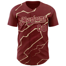 Charger l'image dans la galerie, Custom Crimson Cream 3D Pattern Design Lightning Polka Dot Authentic Baseball Jersey