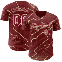 Charger l'image dans la galerie, Custom Crimson Cream 3D Pattern Design Lightning Polka Dot Authentic Baseball Jersey