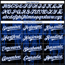 Laden Sie das Bild in den Galerie-Viewer, Custom Black White-Royal 3D Pattern Design Dripping Splatter Paint Authentic Baseball Jersey