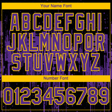 Load image into Gallery viewer, Custom Black Purple-Yellow 3D Pattern Design Dripping Splatter Paint Authentic Baseball Jersey