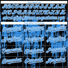 Load image into Gallery viewer, Custom Black Powder Blue-White 3D Pattern Design Dripping Splatter Paint Authentic Baseball Jersey