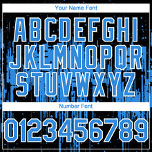 Load image into Gallery viewer, Custom Black Powder Blue-White 3D Pattern Design Dripping Splatter Paint Authentic Baseball Jersey
