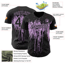 Load image into Gallery viewer, Custom Black Light Purple 3D Pattern Design Dripping Splatter Paint Authentic Baseball Jersey
