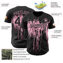 Load image into Gallery viewer, Custom Black Light Pink 3D Pattern Design Dripping Splatter Paint Authentic Baseball Jersey