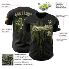 Laden Sie das Bild in den Galerie-Viewer, Custom Black Olive-Cream 3D Pattern Design Dripping Splatter Paint Authentic Baseball Jersey