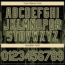 Laden Sie das Bild in den Galerie-Viewer, Custom Black Olive-Cream 3D Pattern Design Dripping Splatter Paint Authentic Baseball Jersey