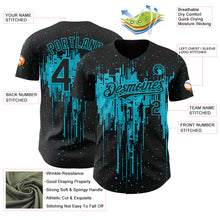 Load image into Gallery viewer, Custom Black Lakes Blue 3D Pattern Design Dripping Splatter Paint Authentic Baseball Jersey
