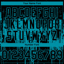 Load image into Gallery viewer, Custom Black Teal 3D Pattern Design Dripping Splatter Paint Authentic Baseball Jersey