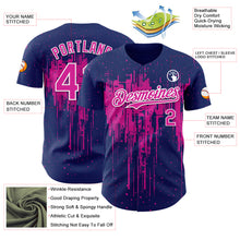 Load image into Gallery viewer, Custom Royal Deep Pink-White 3D Pattern Design Dripping Splatter Paint Authentic Baseball Jersey