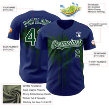 Load image into Gallery viewer, Custom Royal Green-White 3D Pattern Design Dripping Splatter Paint Authentic Baseball Jersey
