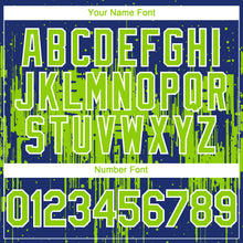 Charger l'image dans la galerie, Custom Royal Neon Green-White 3D Pattern Design Dripping Splatter Paint Authentic Baseball Jersey