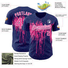 Загрузить изображение в средство просмотра галереи, Custom Royal Pink-White 3D Pattern Design Dripping Splatter Paint Authentic Baseball Jersey