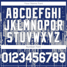 Load image into Gallery viewer, Custom Royal White-Gray 3D Pattern Design Dripping Splatter Paint Authentic Baseball Jersey