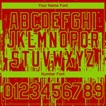 Charger l'image dans la galerie, Custom Red Neon Green 3D Pattern Design Dripping Splatter Paint Authentic Baseball Jersey