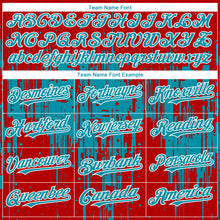 Charger l'image dans la galerie, Custom Red Teal-White 3D Pattern Design Dripping Splatter Paint Authentic Baseball Jersey