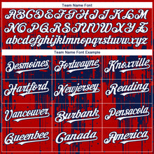 Load image into Gallery viewer, Custom Red White-Navy 3D Pattern Design Dripping Splatter Paint Authentic Baseball Jersey