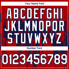 Load image into Gallery viewer, Custom Red White-Navy 3D Pattern Design Dripping Splatter Paint Authentic Baseball Jersey