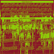 Charger l'image dans la galerie, Custom Crimson Neon Green 3D Pattern Design Dripping Splatter Paint Authentic Baseball Jersey