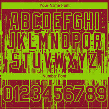 Charger l'image dans la galerie, Custom Crimson Neon Green 3D Pattern Design Dripping Splatter Paint Authentic Baseball Jersey