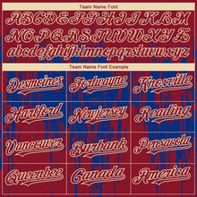 Charger l'image dans la galerie, Custom Crimson Cream-Royal 3D Pattern Design Dripping Splatter Paint Authentic Baseball Jersey