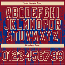 Charger l'image dans la galerie, Custom Crimson Cream-Royal 3D Pattern Design Dripping Splatter Paint Authentic Baseball Jersey