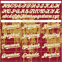 Charger l'image dans la galerie, Custom Crimson White-Old Gold 3D Pattern Design Dripping Splatter Paint Authentic Baseball Jersey