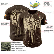 Laden Sie das Bild in den Galerie-Viewer, Custom Brown Cream 3D Pattern Design Dripping Splatter Paint Authentic Baseball Jersey