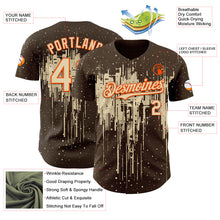 Laden Sie das Bild in den Galerie-Viewer, Custom Brown Cream-Orange 3D Pattern Design Dripping Splatter Paint Authentic Baseball Jersey