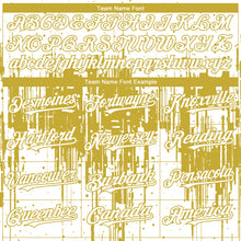 Load image into Gallery viewer, Custom White Old Gold 3D Pattern Design Dripping Splatter Paint Authentic Baseball Jersey