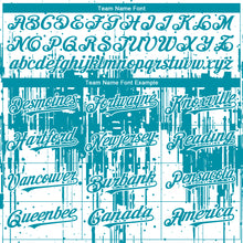 Загрузить изображение в средство просмотра галереи, Custom White Teal-White 3D Pattern Design Dripping Splatter Paint Authentic Baseball Jersey