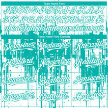 Load image into Gallery viewer, Custom White Aqua 3D Pattern Design Dripping Splatter Paint Authentic Baseball Jersey