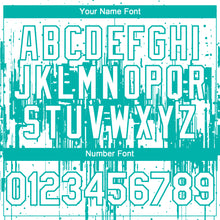 Load image into Gallery viewer, Custom White Aqua 3D Pattern Design Dripping Splatter Paint Authentic Baseball Jersey